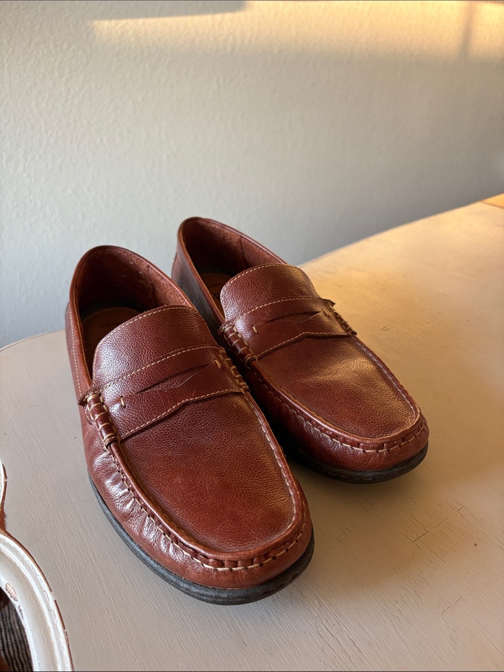 Johnston & Murphy Men's Sheepskin Loafers in Brown